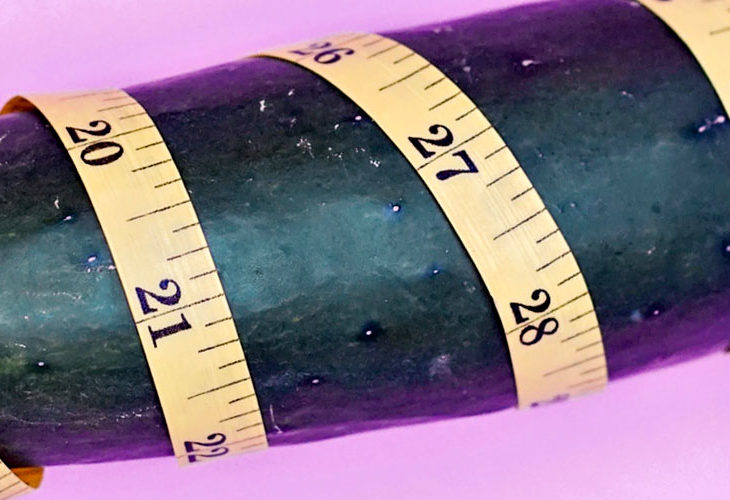 Tape measure around cucumber