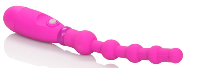 The Calexotics Vibrating Booty Probe is a slender set of flexible anal beads.